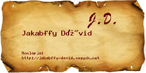 Jakabffy Dávid névjegykártya