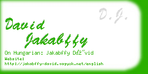 david jakabffy business card